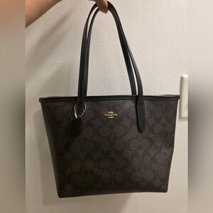 Coach Black and Brown Signature Tote